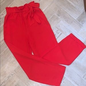 High waisted polyester pants